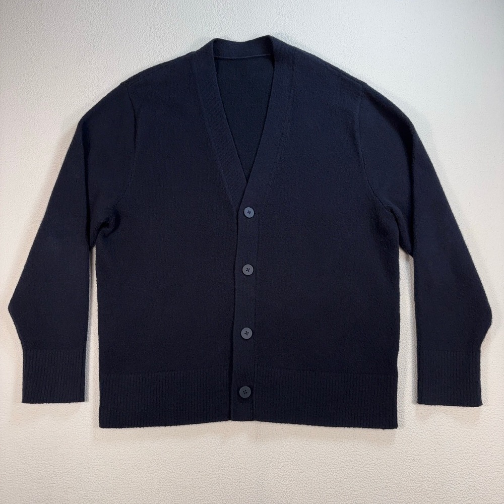 Lululemon Merino Wool Blend Cardigan Men's S Navy Logo LM3DOFS‎